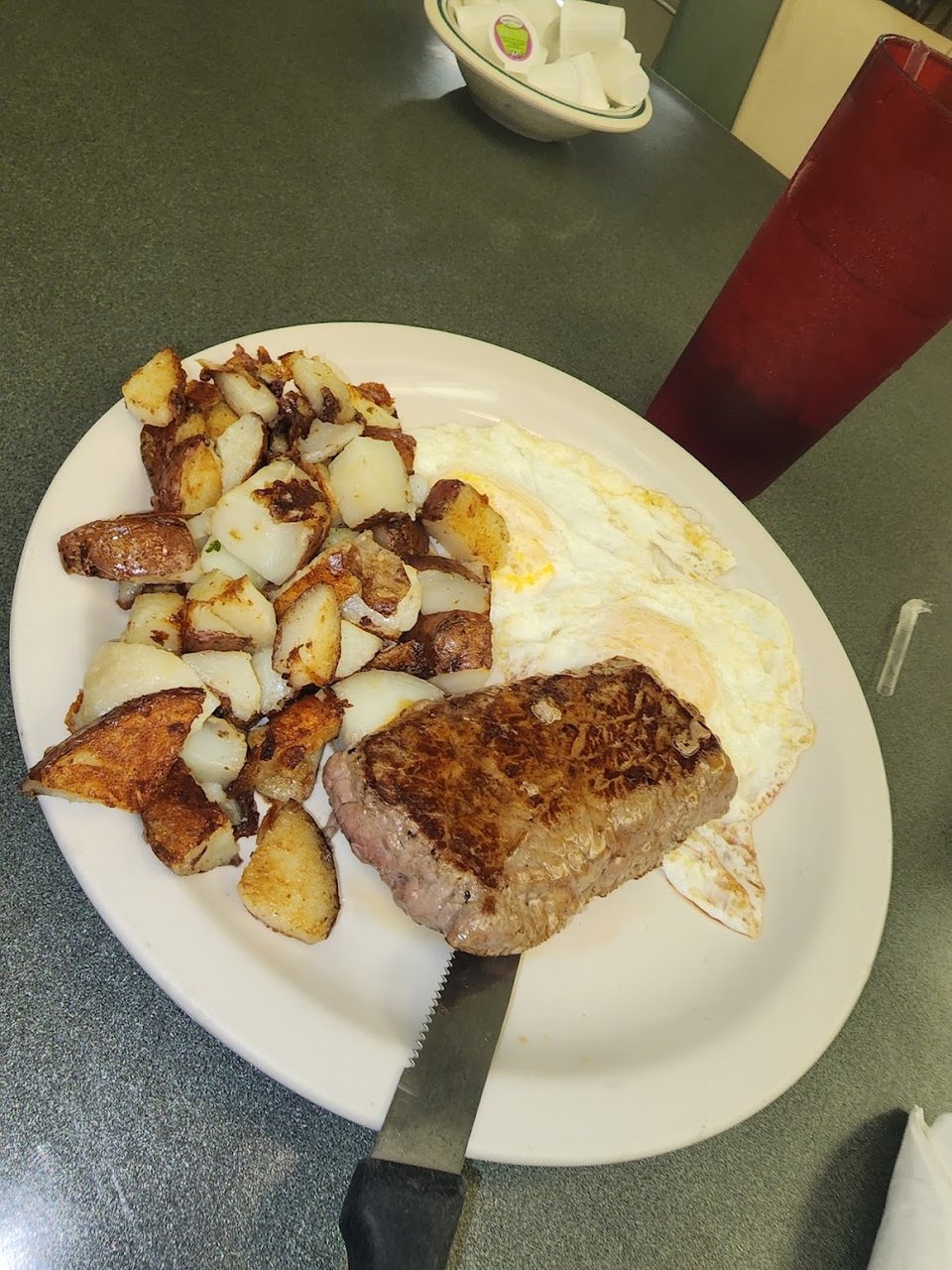 Steak and Eggs with Potatoes